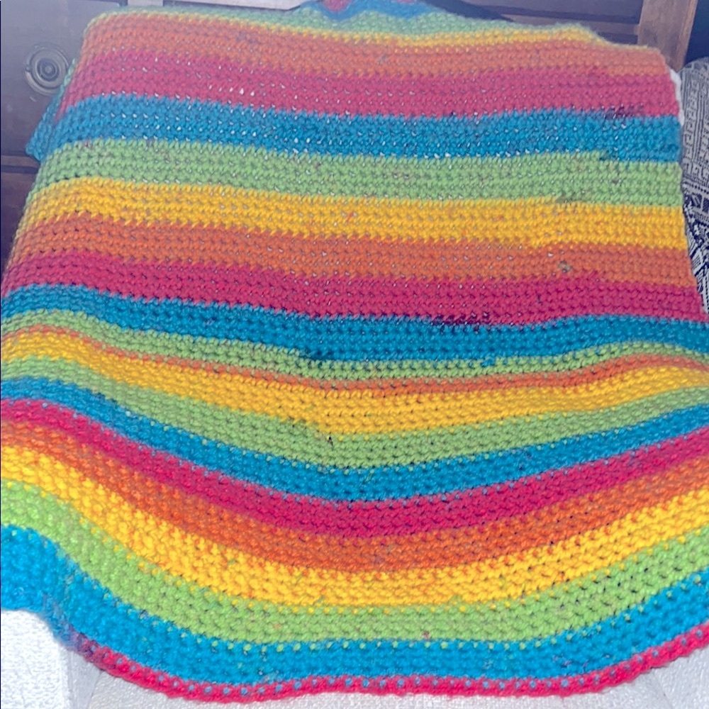 Colorful project Linus Striped Crochet Blanket
